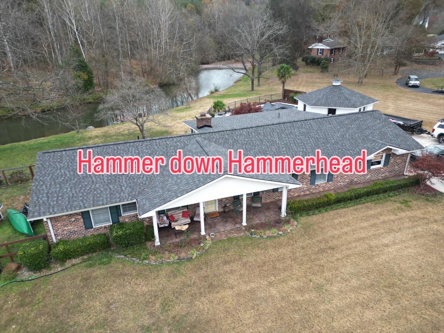 Completed residential shingle roof in Rome Georgia
